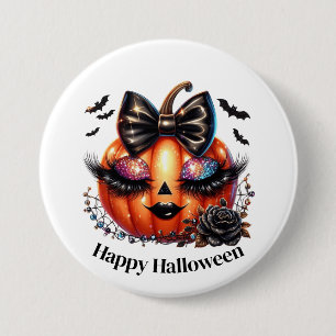Macaron Rond 7,6 Cm Citrouille d'Halloween