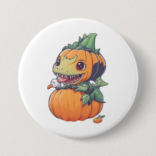 Macaron Rond 7,6 Cm citrouille folle essayant de manger effrayant