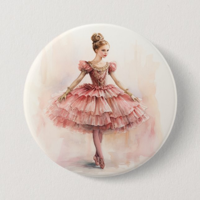 Macaron Rond 7,6 Cm Clara (Red Hair) from The Nutcracker Ballet (Devant)