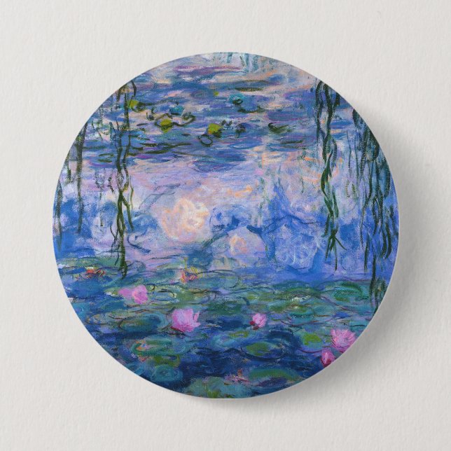 Macaron Rond 7,6 Cm Claude Monet - Lys à eau, 1916 (Devant)
