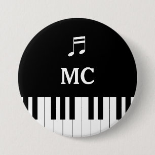 Macaron Rond 7,6 Cm Clavier de piano épousant Pin MC