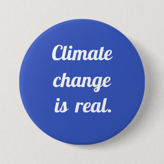 Macaron Rond 7,6 Cm Climate Change: Blue Button