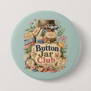 Macaron Rond 7,6 Cm Club de jarre à boutons Cottagecore Collage de cou