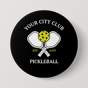Macaron Rond 7,6 Cm Club de Pickleball Team & Joueur de Pickleball Per