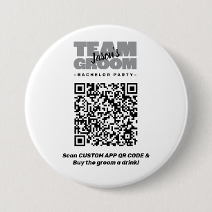 Macaron Rond 7,6 Cm Code QR Enterrement de Vie de Garçon Acheter une B