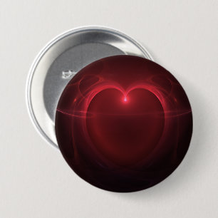 Macaron Rond 7,6 Cm Coeur allumé par contour rouge au-dessus