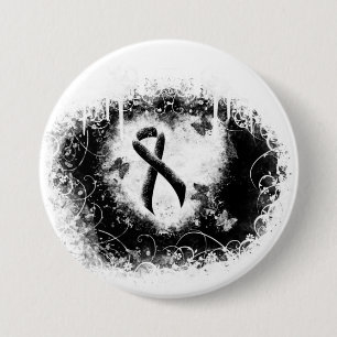 Macaron Rond 7,6 Cm Coeur de pontage du ruban noir