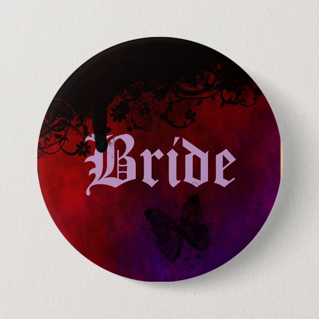 Macaron Rond 7,6 Cm Coeur gothique (Devant)