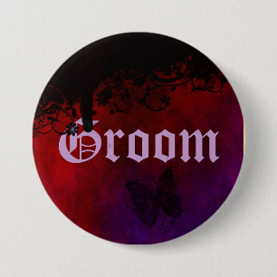 Macaron Rond 7,6 Cm Coeur gothique