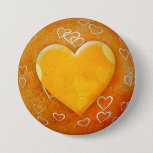 Macaron Rond 7,6 Cm Coeur jaune
