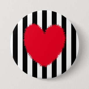 Macaron Rond 7,6 Cm Coeur rouge