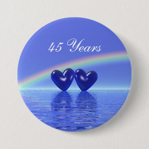 Macaron Rond 7,6 Cm Coeurs saphirs du 45e anniversaire