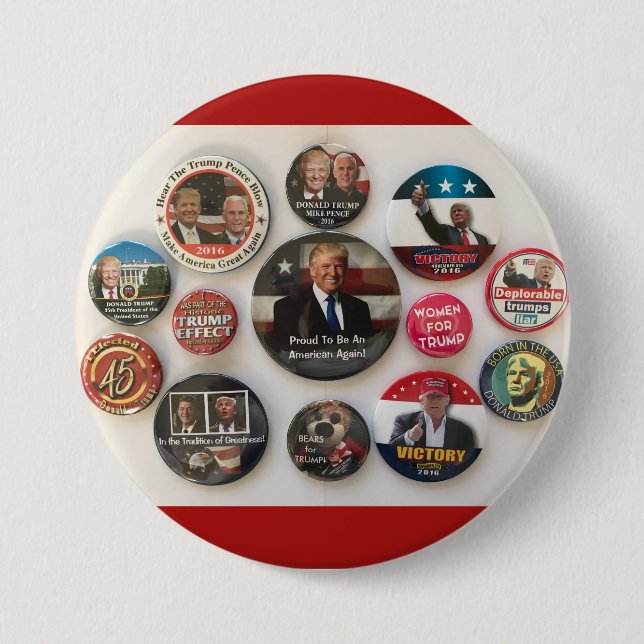 Macaron Rond 7,6 Cm Collage de bouton de Donald Trump (Devant)