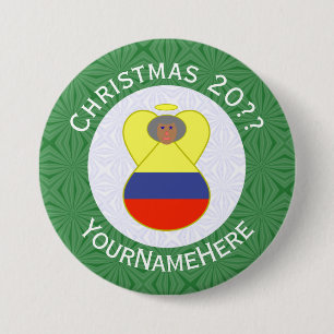 Macaron Rond 7,6 Cm Colombienne Abuelita Angel pour Noël