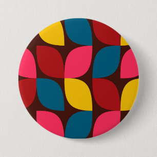 Macaron Rond 7,6 Cm Coloré, moderne, tendance, abstraction de fleurs u