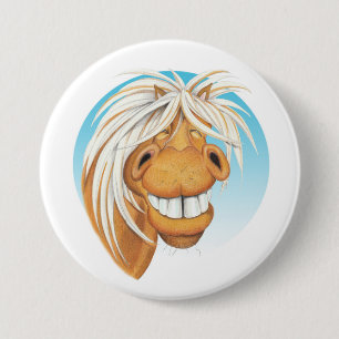 Macaron Rond 7,6 Cm Compagnon de cheval d'Equi-toons "Chappie
