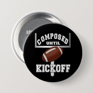 Macaron Rond 7,6 Cm Composé Jusqu'À L'Humour De Football De Kickoff