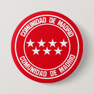 Macaron Rond 7,6 Cm Comunidad de Madrid Round Emblem