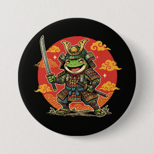 Macaron Rond 7,6 Cm Conception d'animal de guerrier de samouraï de gre