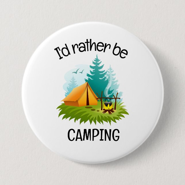 Macaron Rond 7,6 Cm Conception de camping  (Devant)