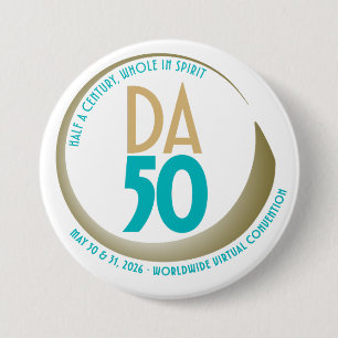 Macaron Rond 7,6 Cm Conception de la convention du 50e anniversaire de