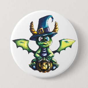 Macaron Rond 7,6 Cm Conception magique du dragon d'Halloween