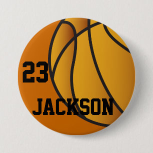 Macaron Rond 7,6 Cm Conception personnalisée de basket-ball
