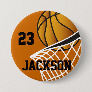Macaron Rond 7,6 Cm Conception personnalisée du plateau de basket-ball