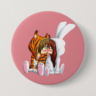 Macaron Rond 7,6 Cm Conejito ET Tigre, Chibi