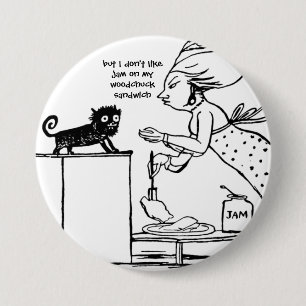 Macaron Rond 7,6 Cm Confiture sur un sandwich de marmotte chat dessin