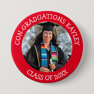 Macaron Rond 7,6 Cm Congraduations Graduate name and photo   