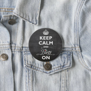 Macaron Rond 7,6 Cm Conserver Le Calme Et La Fête Sur Chalkboard Drô