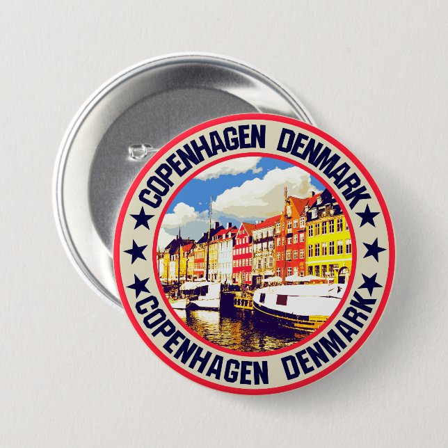 Macaron Rond 7,6 Cm Copenhague (Devant & derrière)