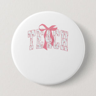 Macaron Rond 7,6 Cm Coquette Bow Pencil Design Enseignants Enseignants