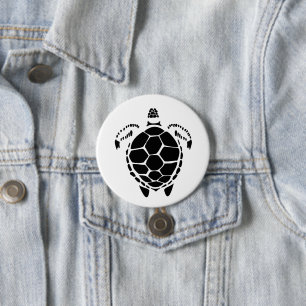 Macaron Rond 7,6 Cm Coquille de tortue de la mer Noire