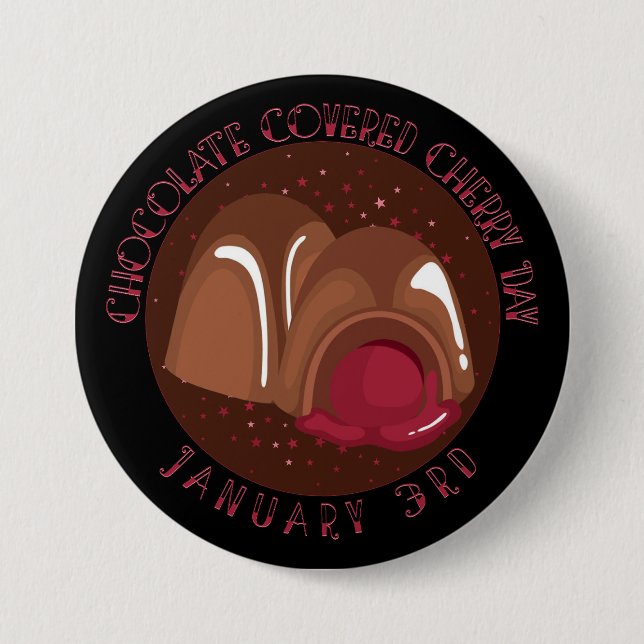 Macaron Rond 7,6 Cm Cordiaux de cerises recouverts de chocolat (Devant)
