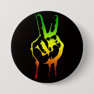 Macaron Rond 7,6 Cm Cori Reith Rasta reggae peace