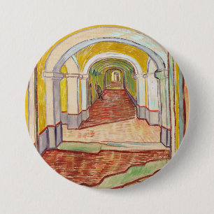 Macaron Rond 7,6 Cm Corridor dans l'asile (par Vincent van Gogh)