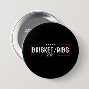 Macaron Rond 7,6 Cm Côtes de Boeuf 2024 BBQ Barbecue Élection Politiqu