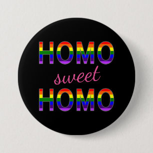 Macaron Rond 7,6 Cm Couleurs homos douces homos gaies drôles