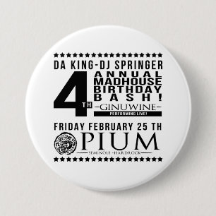 MACARON ROND 7,6 CM COUP D'ANNIVERSAIRE DU DJ SPRINGER