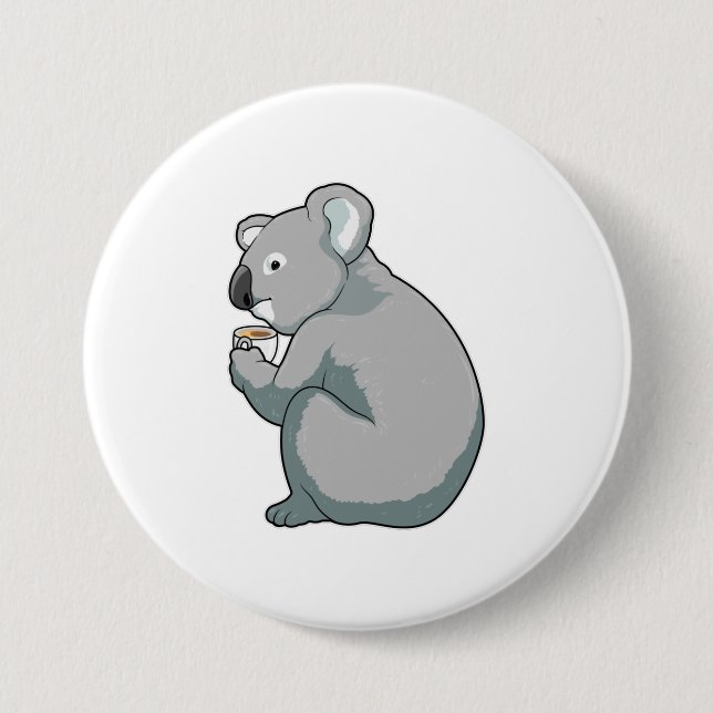 Macaron Rond 7,6 Cm Coupe Koala (Devant)
