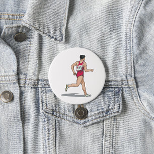 Macaron Rond 7,6 Cm Course Walker Athlète Sports Runner en mouvement