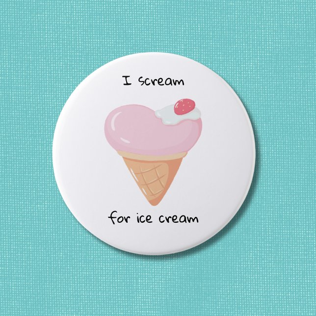 Macaron Rond 7,6 Cm Crème de glace rose du coeur (Créateur téléchargé)