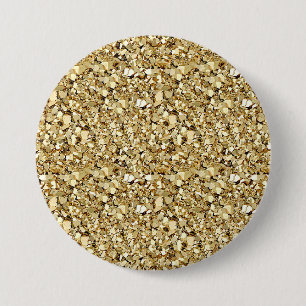Macaron Rond 7,6 Cm Cristal de Druzy - or métallique