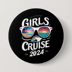 Macaron Rond 7,6 Cm Croisière Filles 2024 Voyage Amoureux