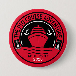Macaron Rond 7,6 Cm Croisière Mondiale Famille ou Voyage en Groupe