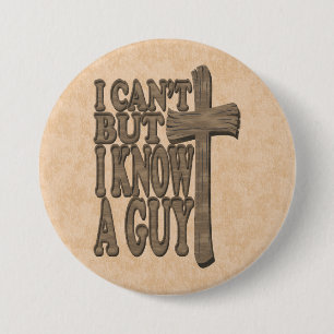 Macaron Rond 7,6 Cm Croix de bois du Christ 3d Conception chrétienne