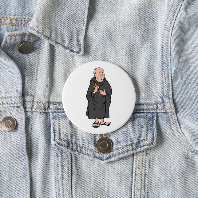 Macaron Rond 7,6 Cm Croix de Monk dans Robe Médiévale Religieux (Créateur téléchargé)
