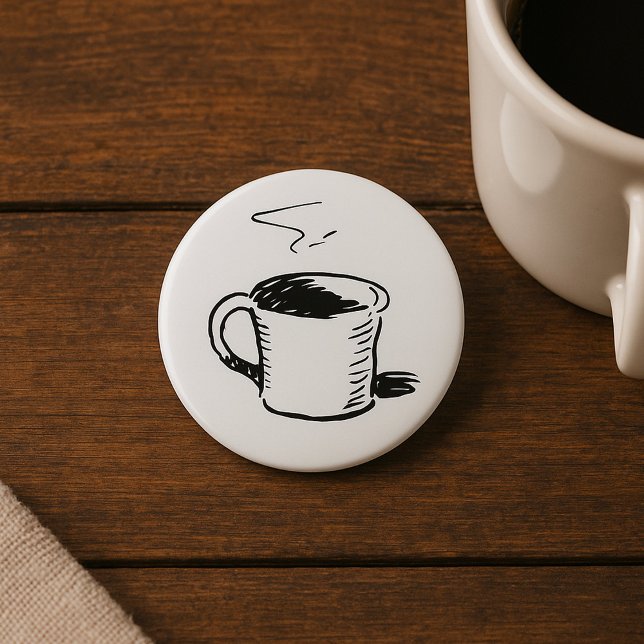 Macaron Rond 7,6 Cm Croquis minimaliste pour la pâte à café tirée à la (Créateur téléchargé)